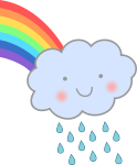 Cute Rain Cloud with Rainbow